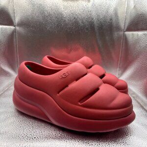 Size 8 UGG Sport Yeah Womens Red Comfort Slip On Platform Clog Shoes
